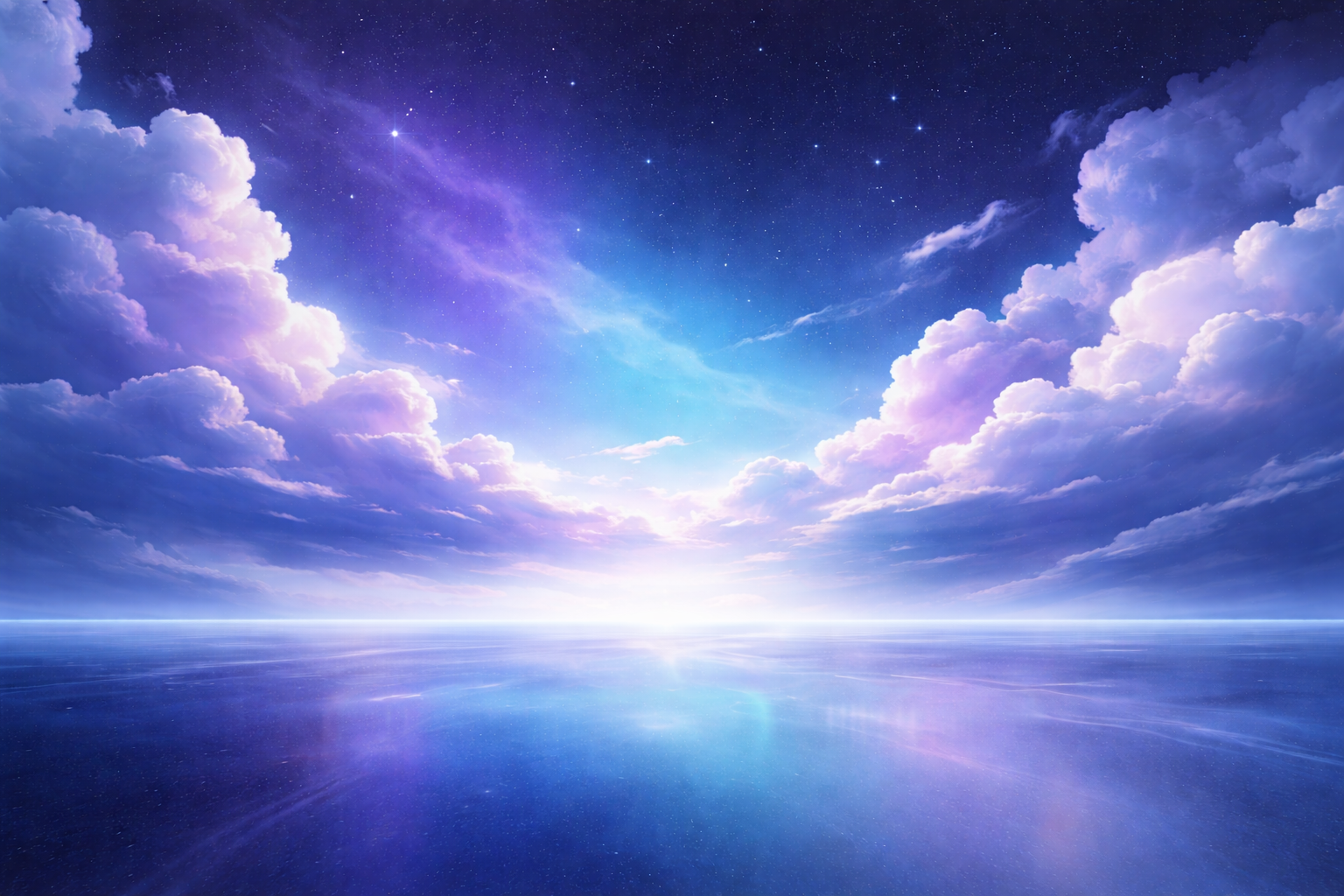 Abstract AI sunrise and clouds with cosmic gradient colors